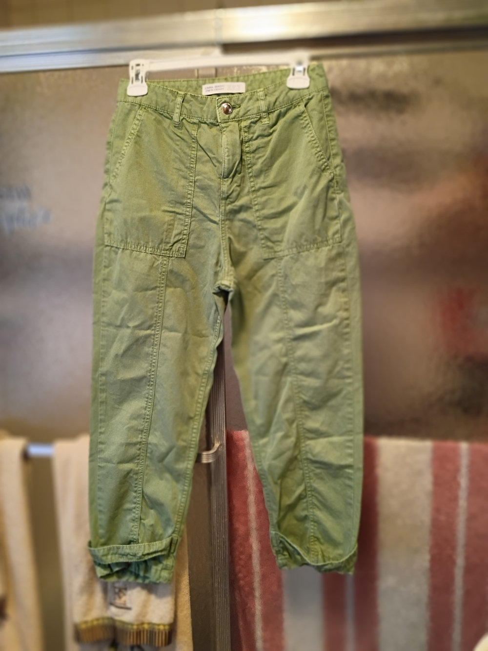 Zara Basic Z1975 Denim Spring Green Casual Pants Size 2